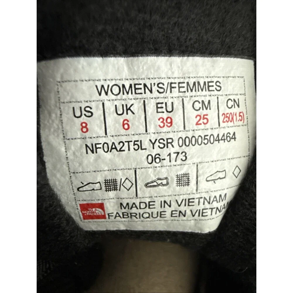 The North Face ThermoBall Lace II Women's 8 Gray Black Snow Boots Casual Outdoor